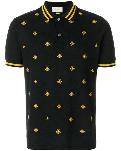 gucci bee shirt men|gucci bee embroidered polo shirt.